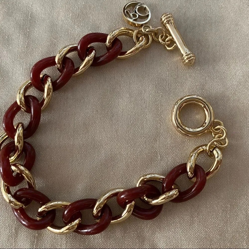 💍Rustic Cuff Clasp Bracelet - brown and gold braid pattern. NWOT.